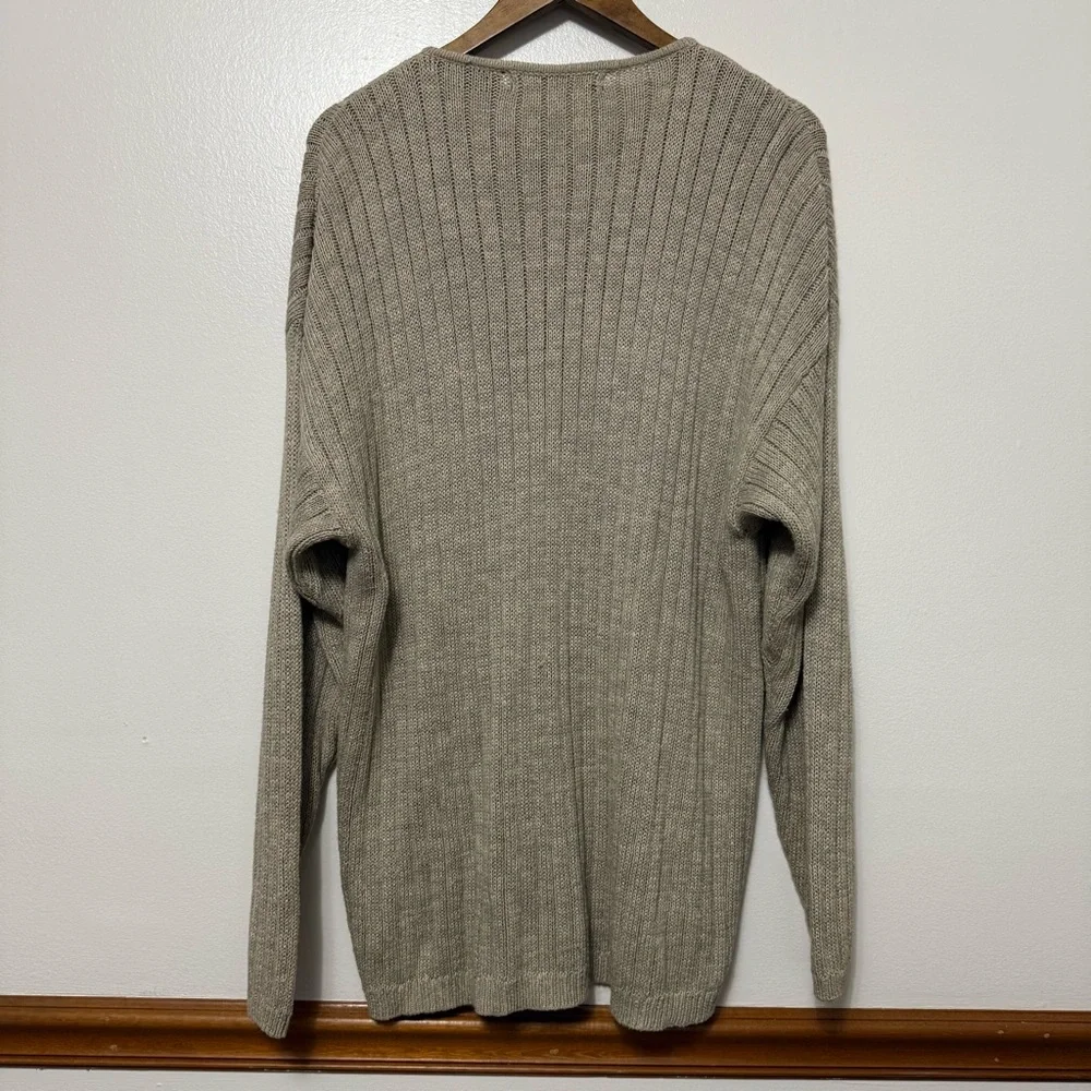 Pazzo Chunky Pullover Sweater Vintage Mens XL Ramie Cotton Henley Fisherman